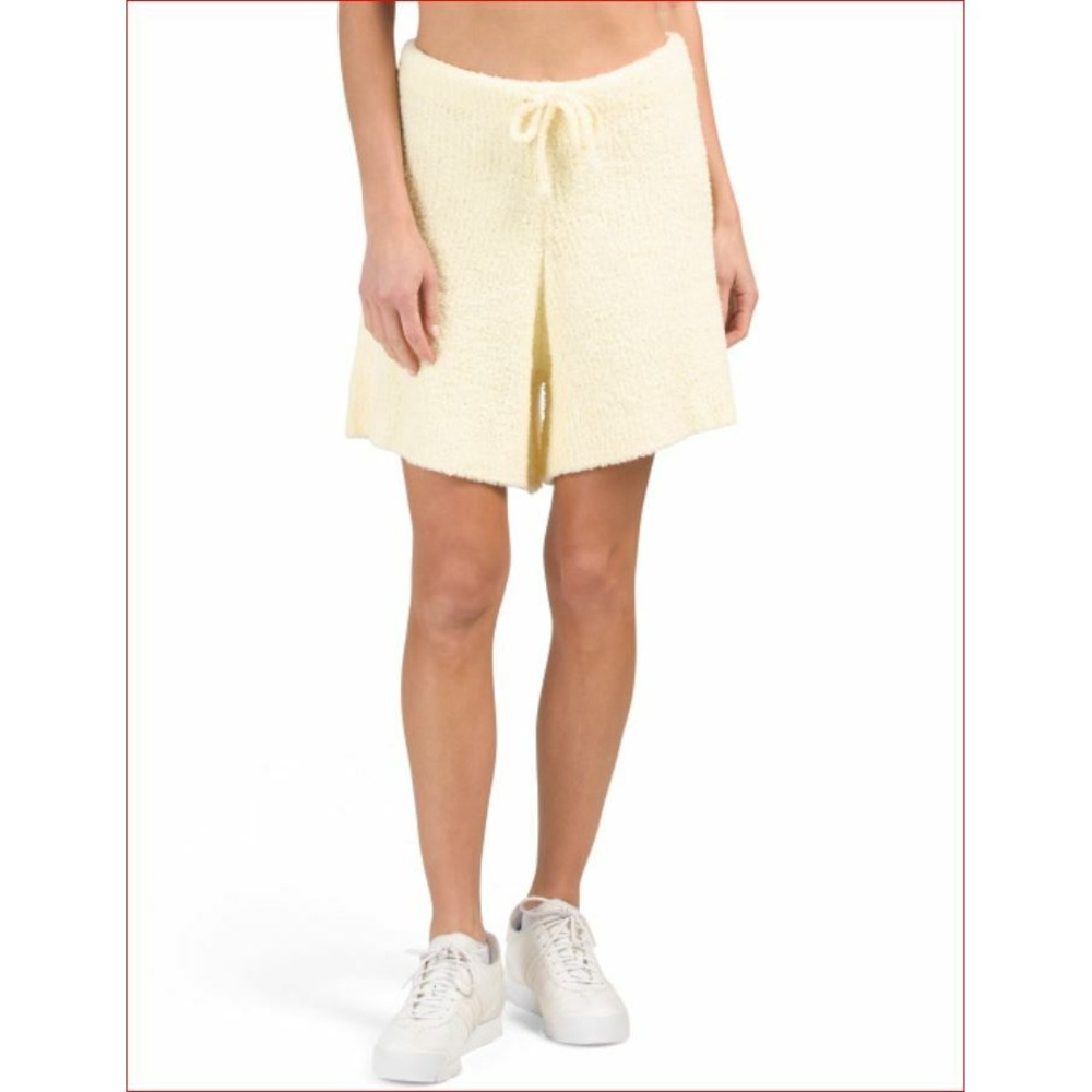 Weworewhat Women Knit Shorts DBB006-1 Buttermilk Yellow XXL NEW